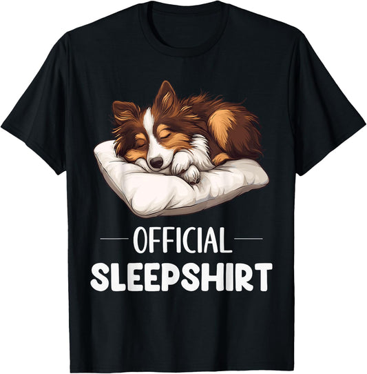 Official Sheltie Sleepshirt Cute Dog Lover Pyjamas Sleepwear T-Shirt - T-Shirt | Black