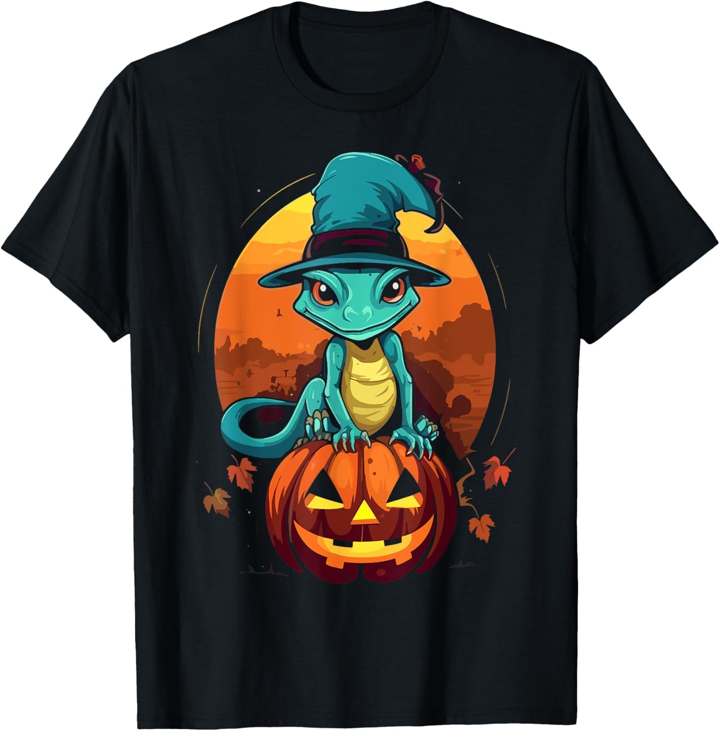 Gecko Halloween Scary Reptile Trick Or Treat Spooky Lizard T-Shirt - T-Shirt | Black