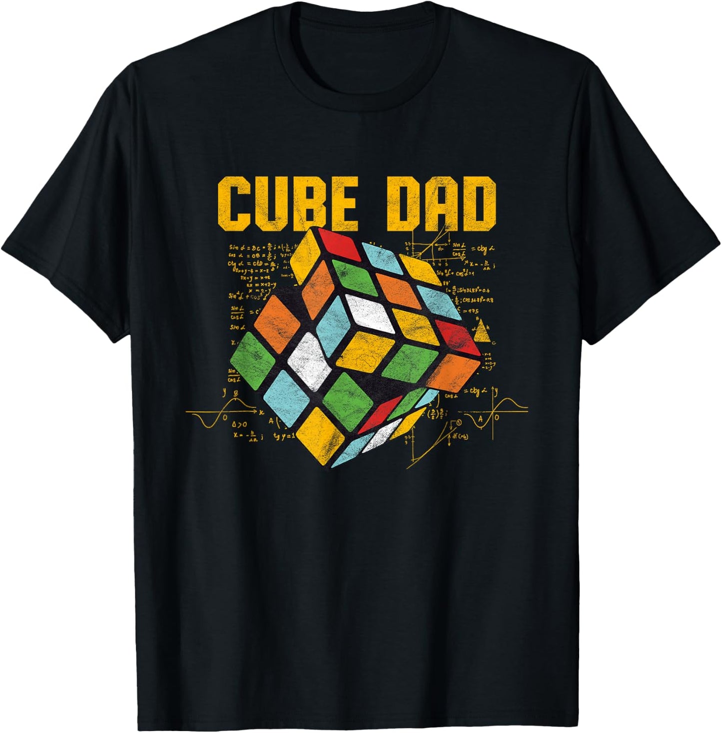 Puzzle Cube Dad Speed Cubing 80's Youth Vintage Math T-Shirt - T-Shirt | Black