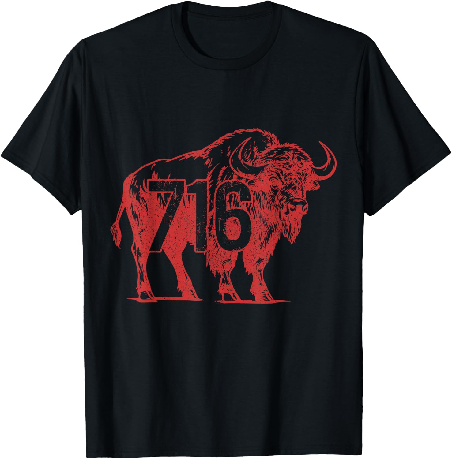 Buffalo New York 716 Area Code Pride T-Shirt - T-Shirt | Black