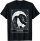 Distressed Crescent Moon and Wolf Tarot Card T-Shirt - T-Shirt | Black