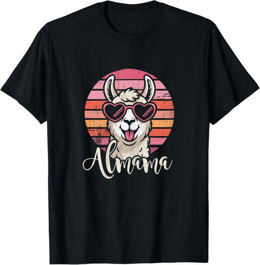 Almama Alpaka Muttertag Mama Deko Basteln Frauen T-Shirt - T-Shirt | Black