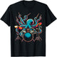 Octopus Drums Drummer Novelty Music Lover Funny Drummer , black T-Shirt - T-Shirt | Black