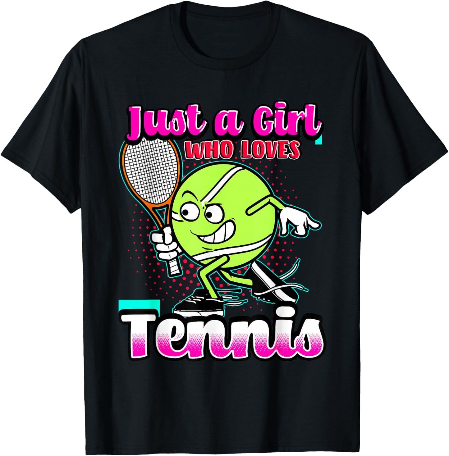 Just A Girl Who Loves Tennis Quote for Tennis Player T-Shirt - T-Shirt | Black