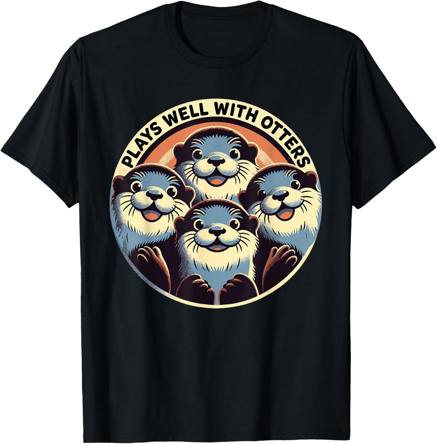 Plays Well With Otters T-Shirt - T-Shirt | Black