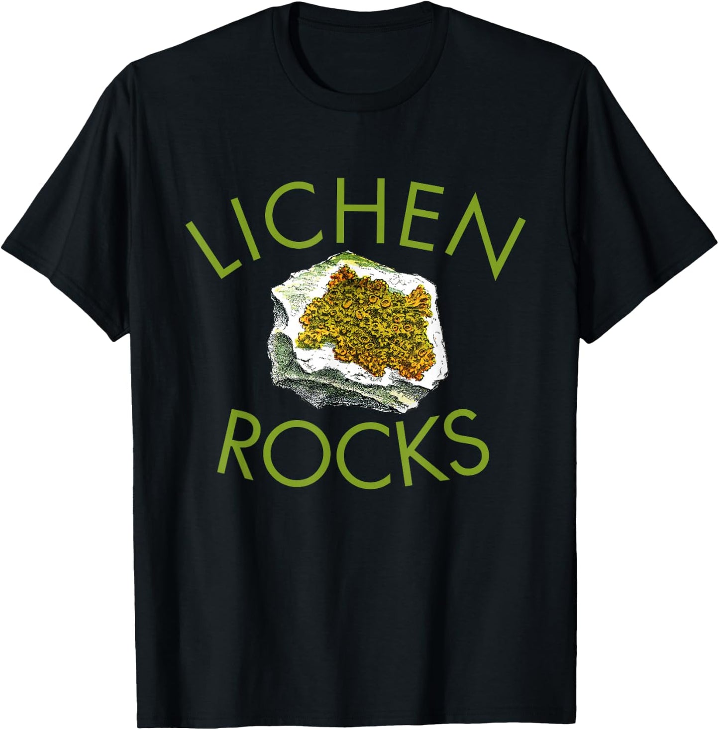 Lichen lover shirt, botanist shirt, lichen rocks geology! T-Shirt - T-Shirt | Black