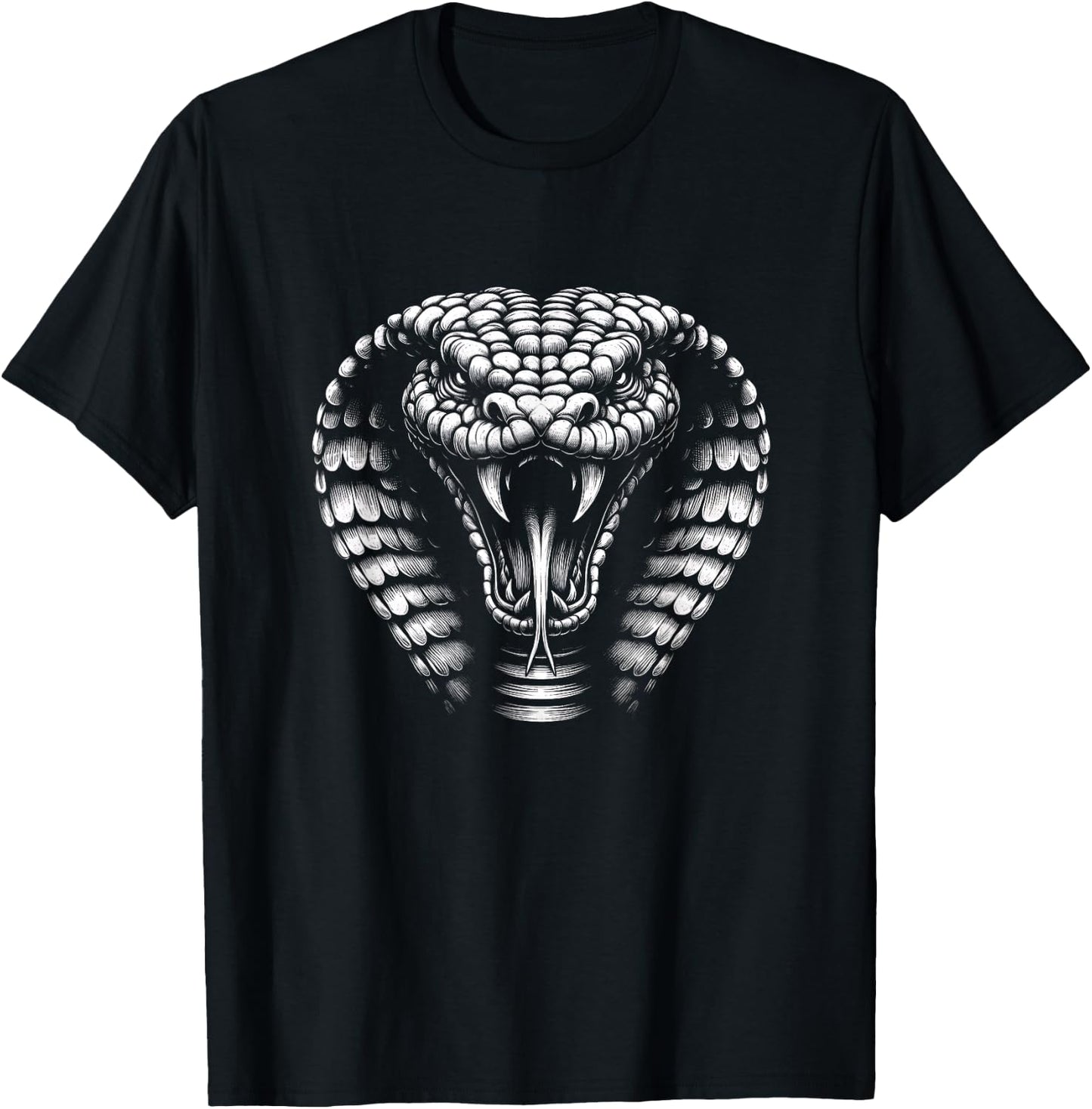 Cobra Snake Face Graphic Art Design T-Shirt - T-Shirt | Black