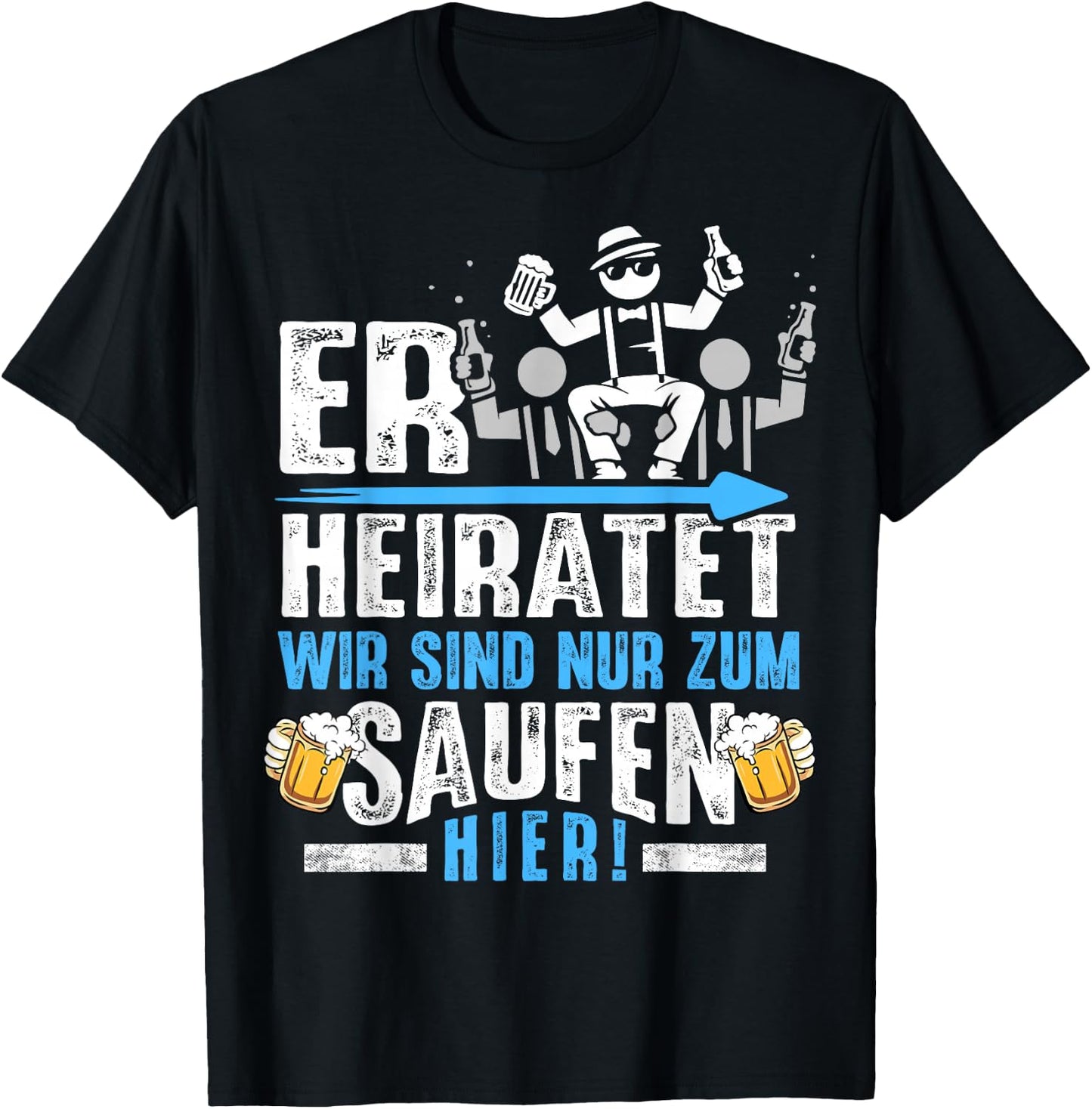Junggesellenabschied Männer JGA Poltern Herren JGA T-Shirt - T-Shirt | Black