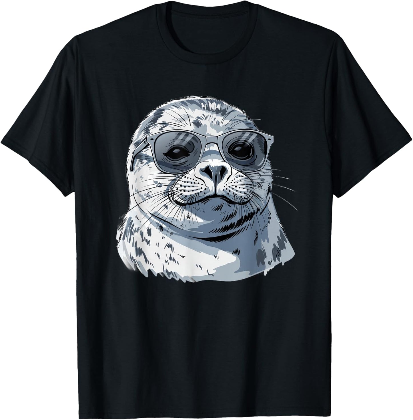 Harp Seal With Sunglasses T-Shirt - T-Shirt | Black