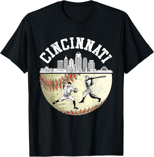Cincinnati Vintage Baseball Lover and Player Boys T-Shirt - T-Shirt | Black