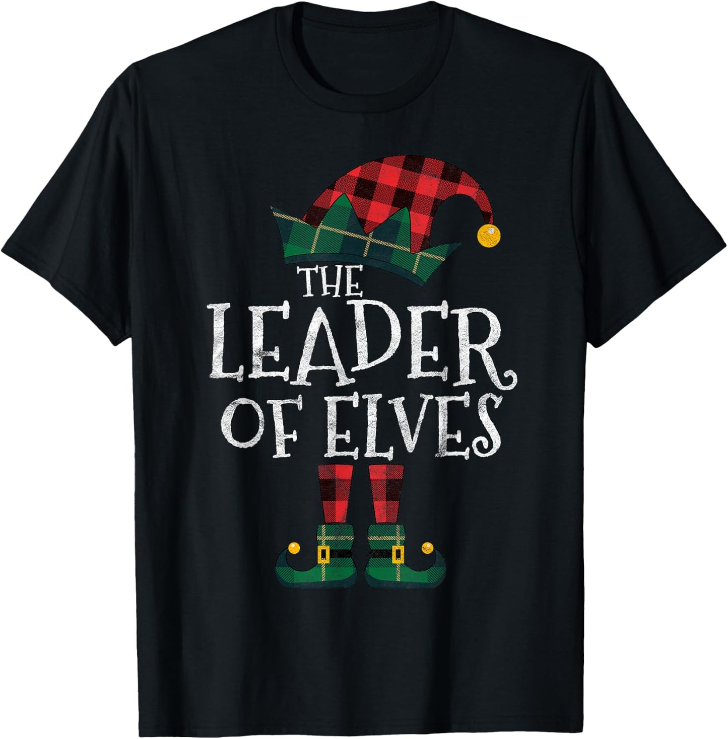 The Leader of Elves Elf Matching Family Group Gift Christmas T-Shirt - T-Shirt | Black