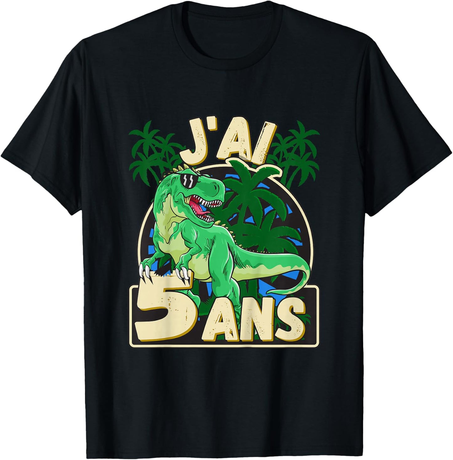 I Have 5 Years Dinosaur 5 Years Birthday Boy & Girl 5 Years T-Shirt - T-Shirt | Black