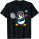 Penguin Tennis Club Animals Sport Tournament T-Shirt - T-Shirt | Black