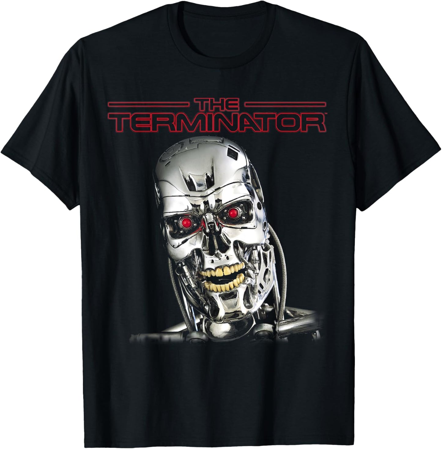 The Terminator T-800 Retro Head Cyborg Gamer Classic Sci-Fi T-Shirt - T-Shirt | Black