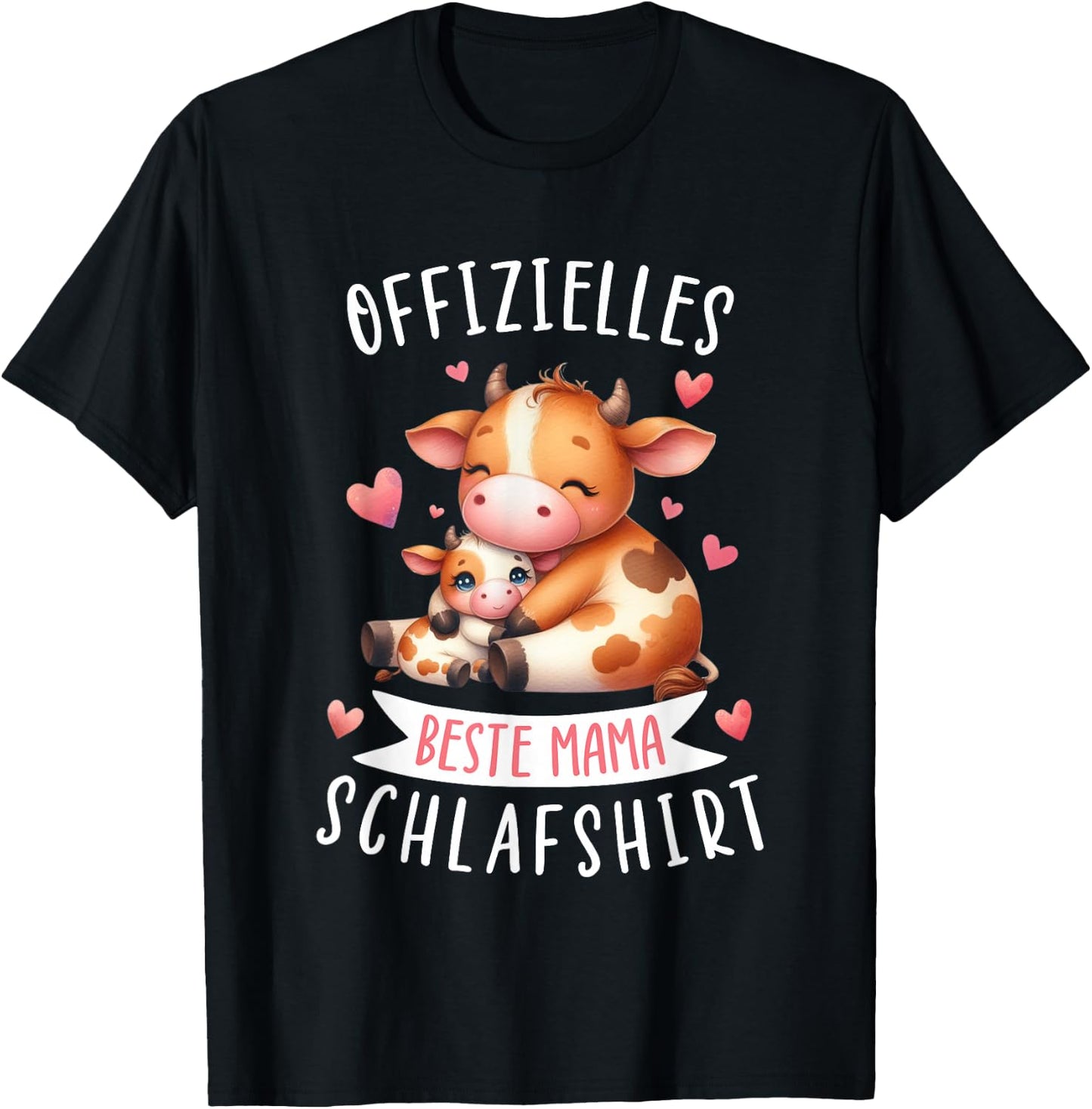 Offizielles Beste Mama Schlafshirt Muttertag Rind Kuh Mama T-Shirt - T-Shirt | Black