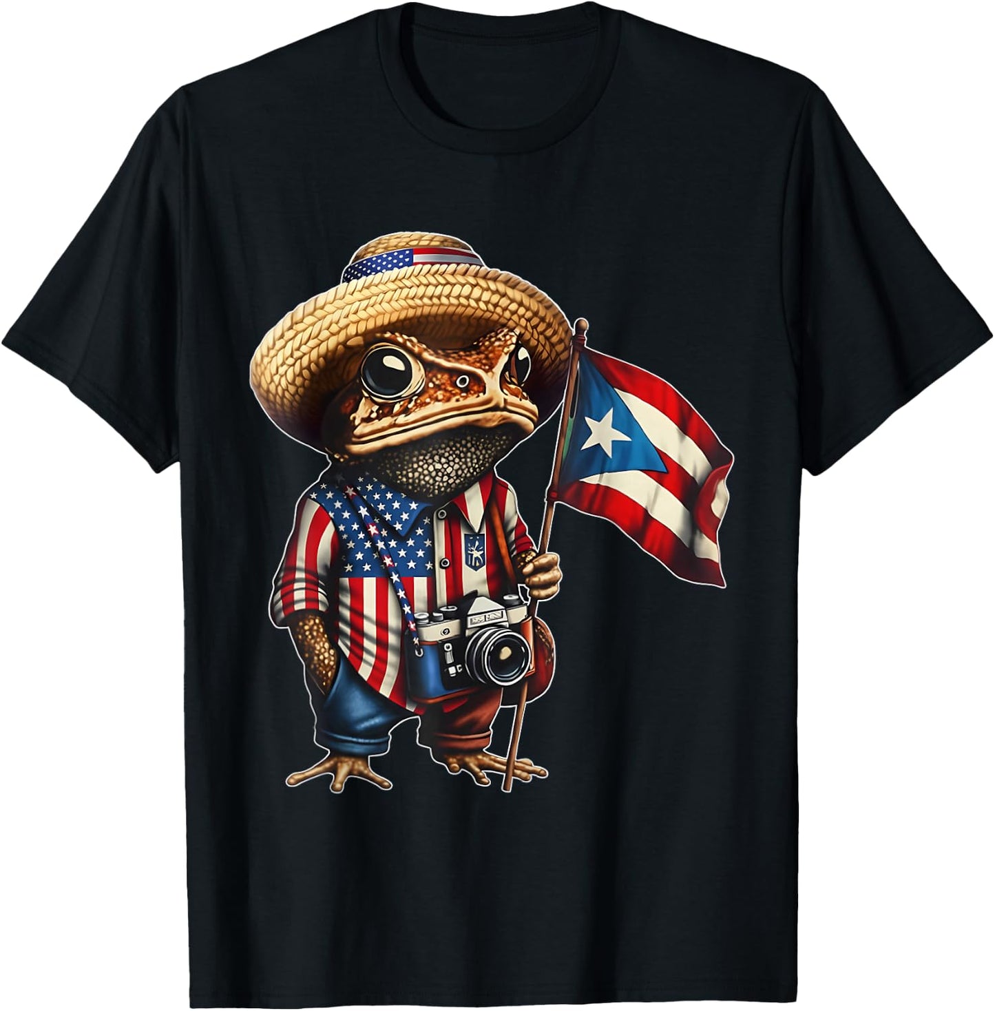 Puerto Rican Flag Boricua Taino Funny Puerto Rico Coqui T-Shirt - T-Shirt | Black