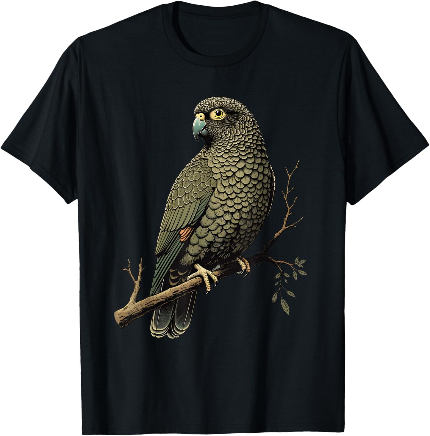 Vintage Kea Parrot Bird T-Shirt - T-Shirt | Black