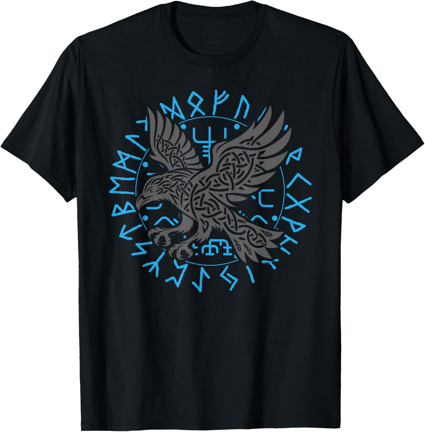 Odin’s Raven & Nordic Compass T-Shirt - T-Shirt | Black
