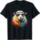 Sheep Men Woman Watercolor Colorful Sheep , Black, S T-Shirt - T-Shirt | Black