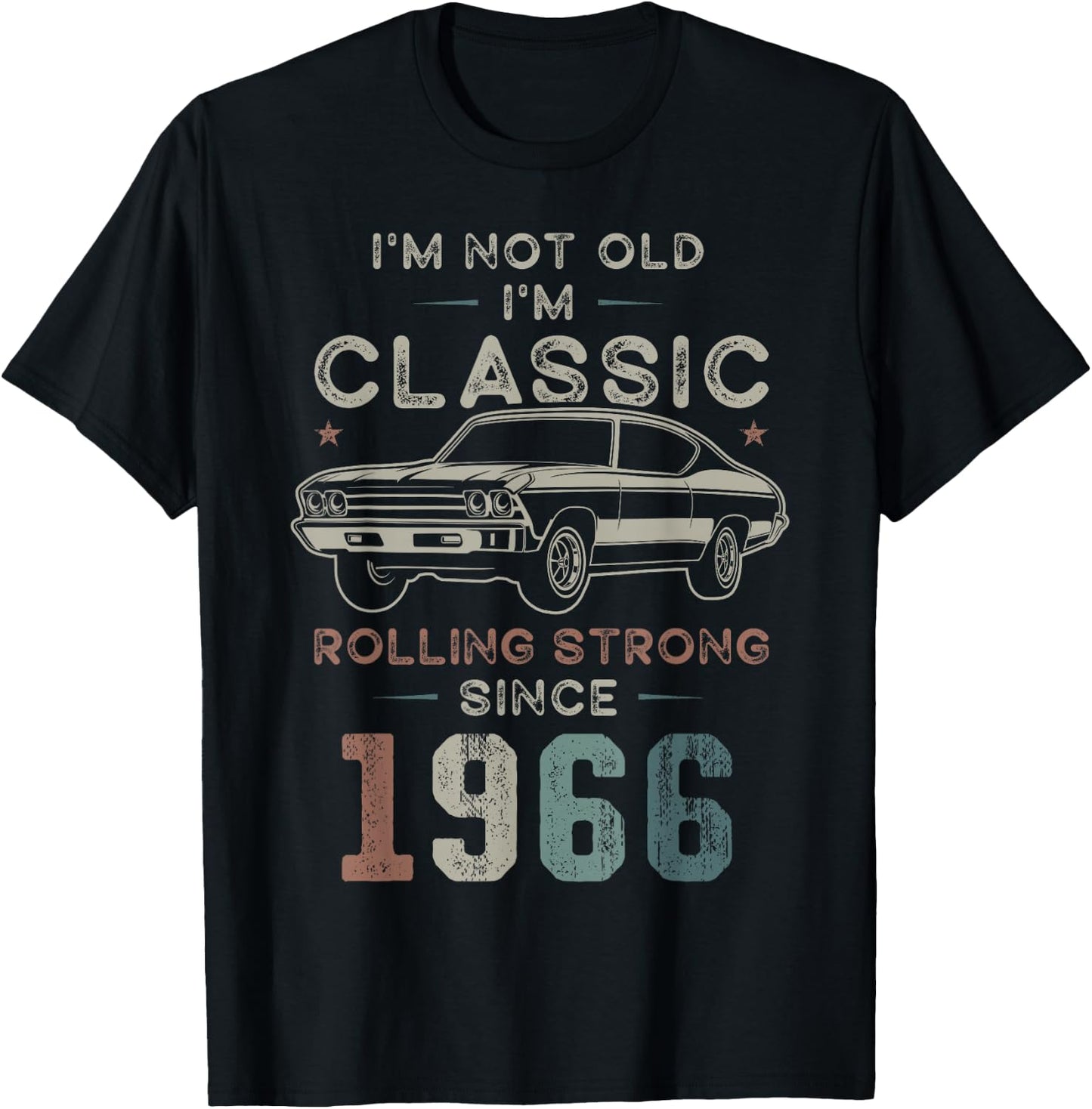 Born in 1966, 60th Birthday Classic Car T-Shirt - T-Shirt | Black