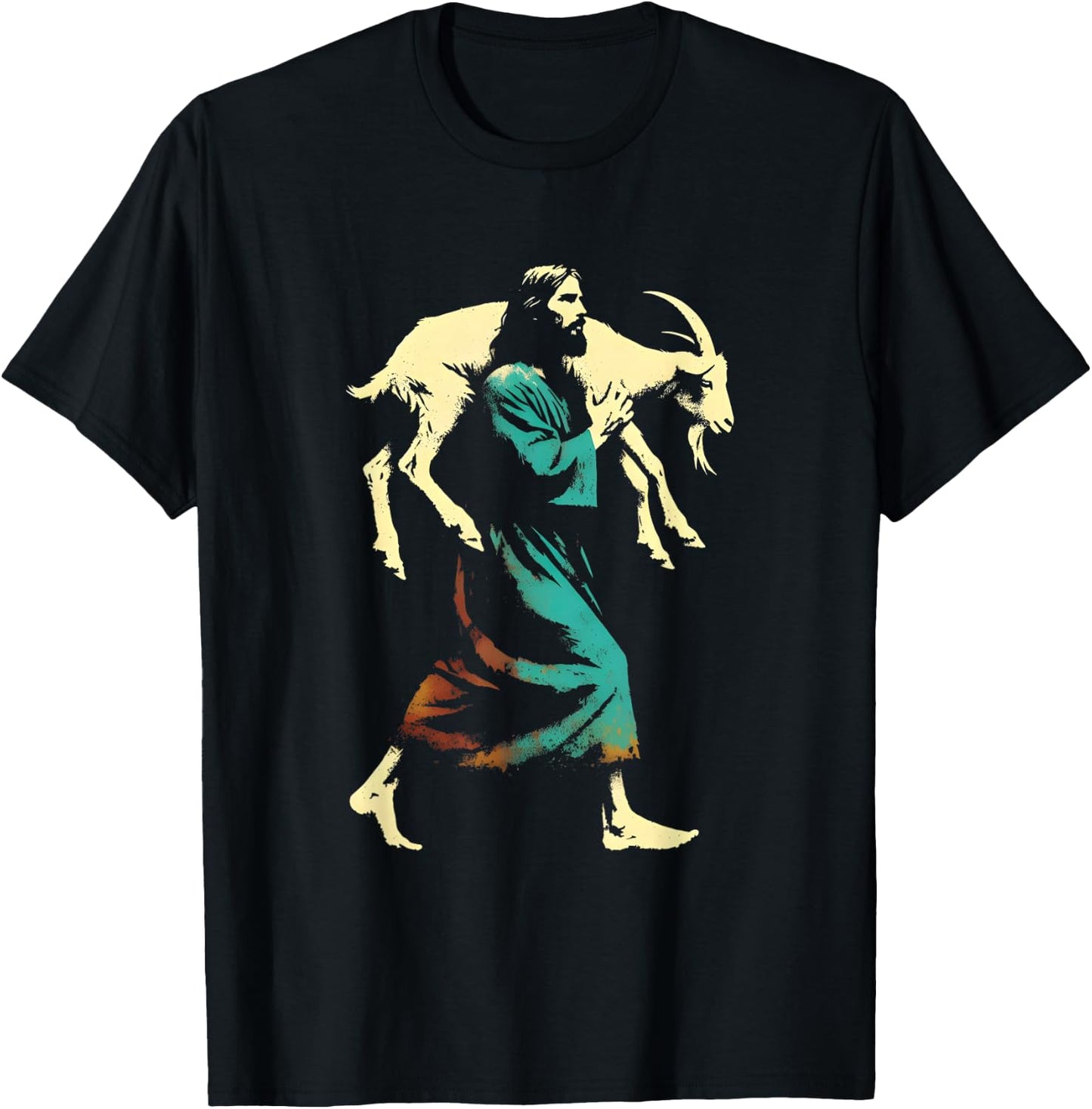 Jesus Goatherd - Funny Christian Religious Goat Lover T-Shirt - T-Shirt | Black