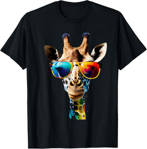 Giraffe with Sunglasses T-Shirt - T-Shirt | Black