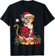 Xmas Lighting Santa Cheetah Christmas T-Shirt - T-Shirt | Black