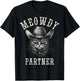 Meowdy Partner Cat Cowboy Hat Funny Western Howdy Partner T-Shirt - T-Shirt | Black