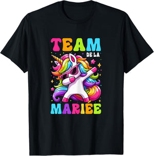 Funny Team Bride Evjf Femme Future Mariée Licorne T-Shirt - T-Shirt | Black