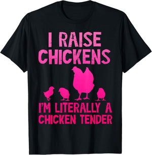 Cute I Raise Chickens Chicks Chicken Tender Farmer T-Shirt - T-Shirt | Black