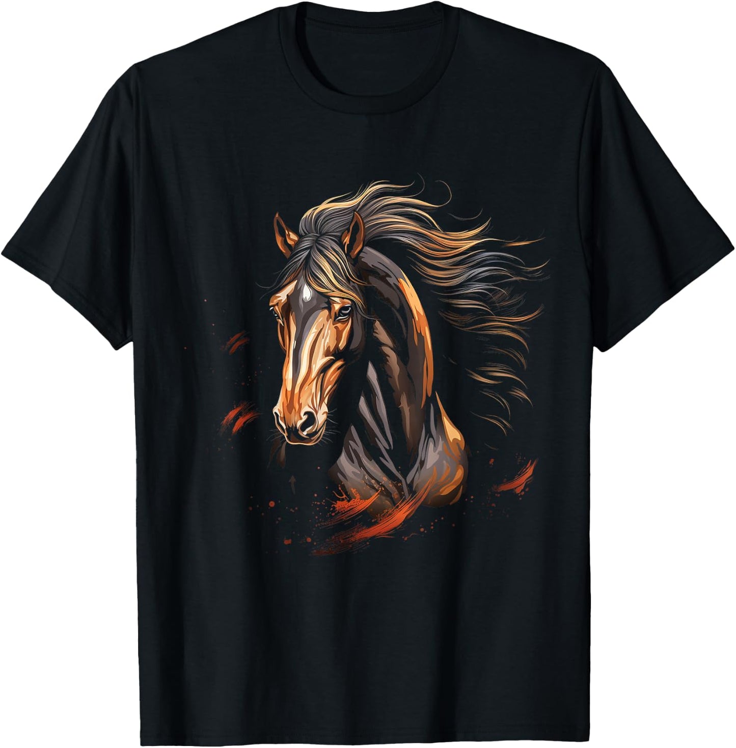 Mustang Pferd Wildnis Bunt Pferdliebhaber Tierwelt Reiten T-Shirt - T-Shirt | Black