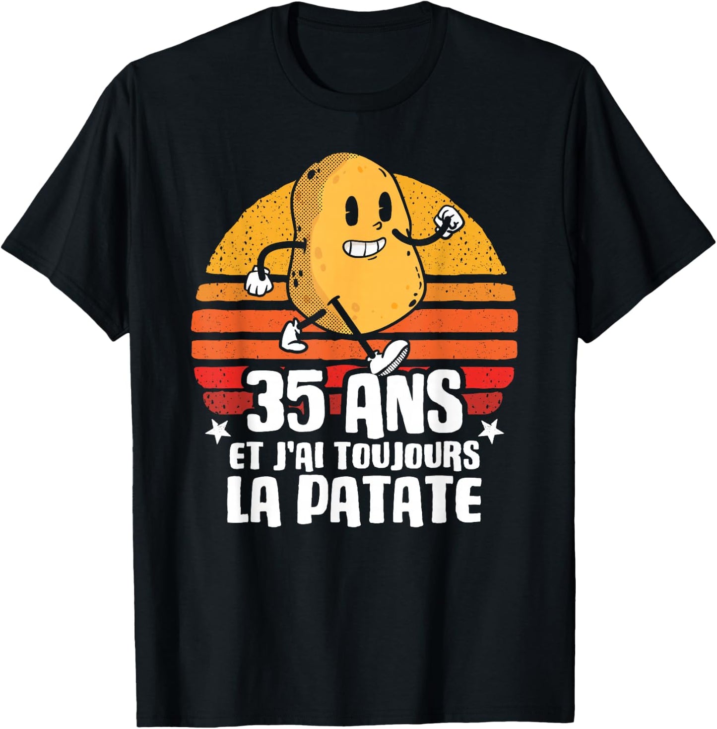 Anniv Gift 35 Years Birthday Decoration 35 Years Potato , Black, S T-Shirt - T-Shirt | Black