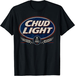 Chud Light Funny Parody Beer Style Humor Vintage Drinking T-Shirt - T-Shirt | Black