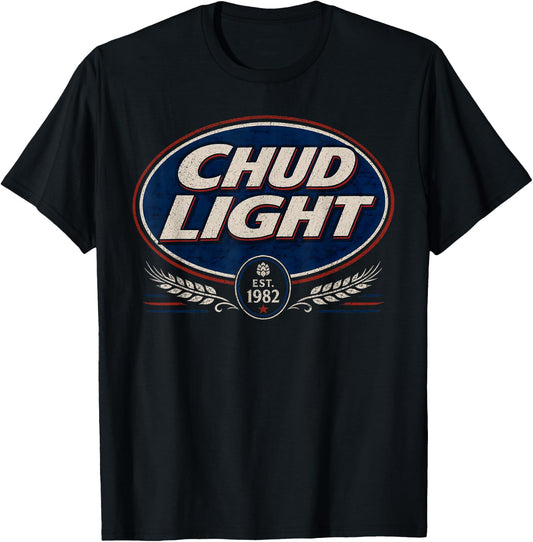 Chud Light Funny Parody Beer Style Humor Vintage Drinking T-Shirt - T-Shirt | Black