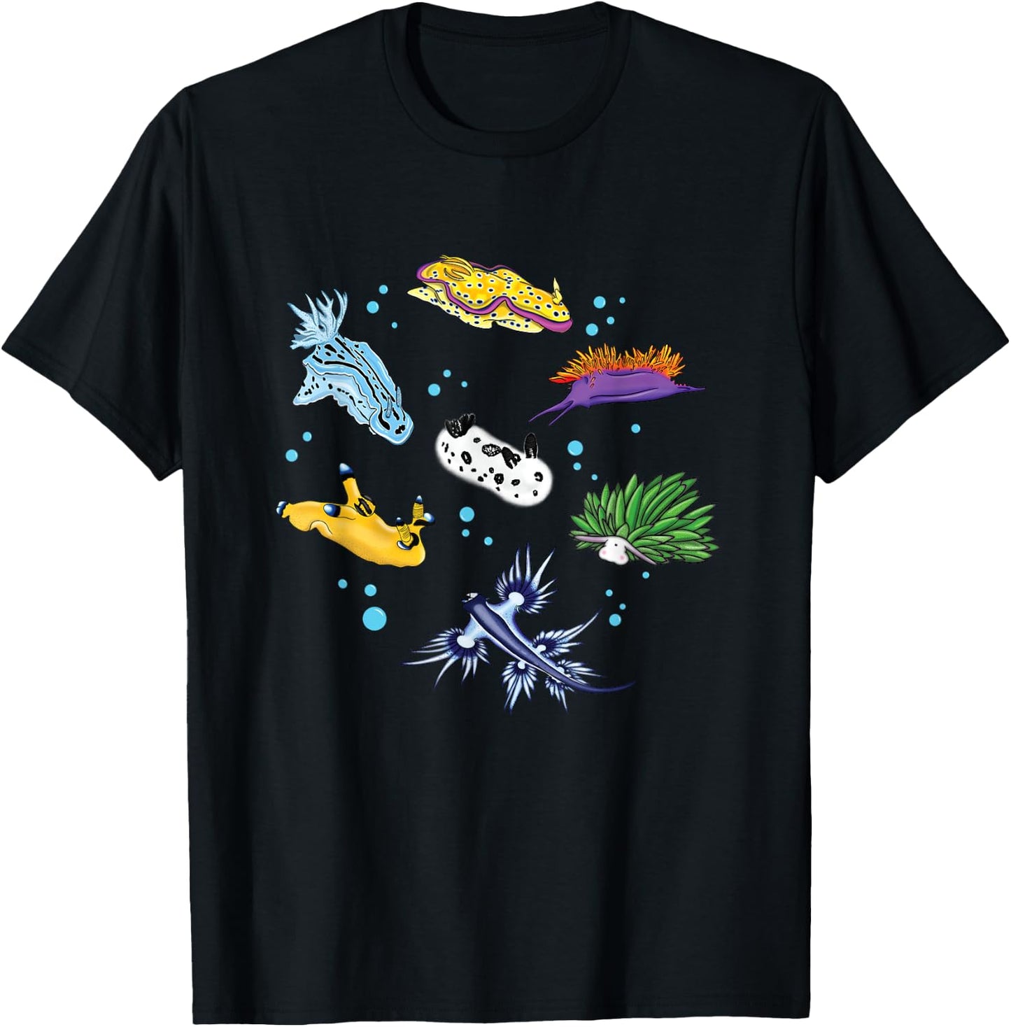 Nudibranch Sea Slug Ocean Scuba Diver Snorkeling Aquarium T-Shirt - T-Shirt | Black