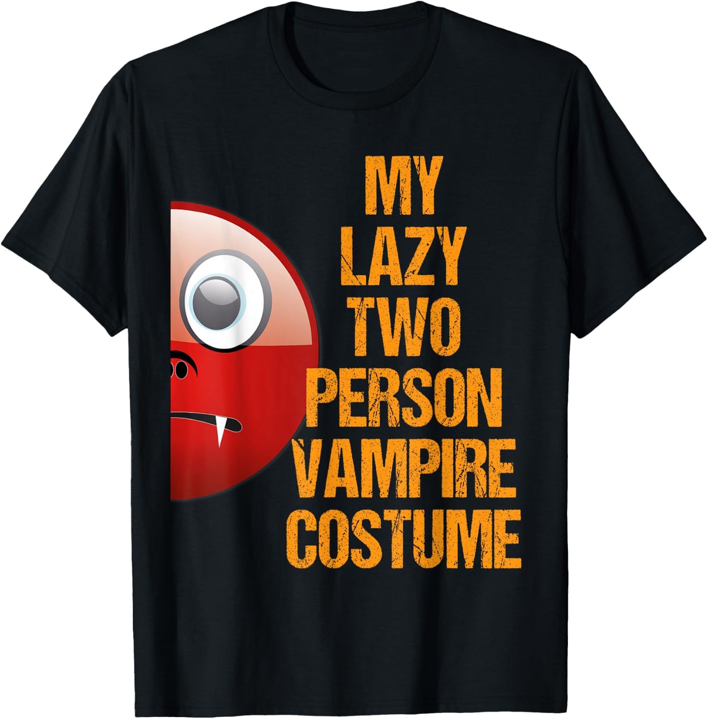 Vampire 2 Matching Couple Costume Funny Easy Halloween T-Shirt - T-Shirt | Black
