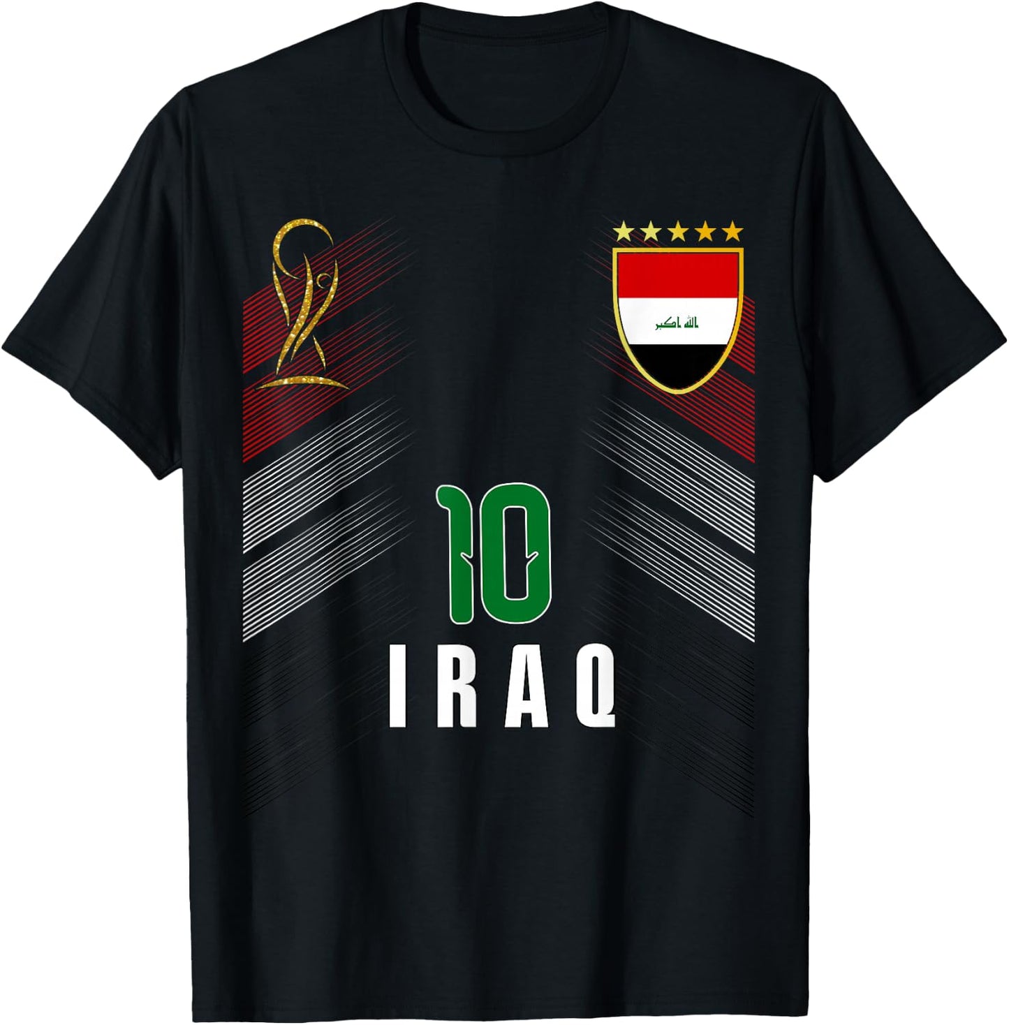 Vintage Iraq Flag Iraqi Pride Lovers Retro T-Shirt - T-Shirt | Black