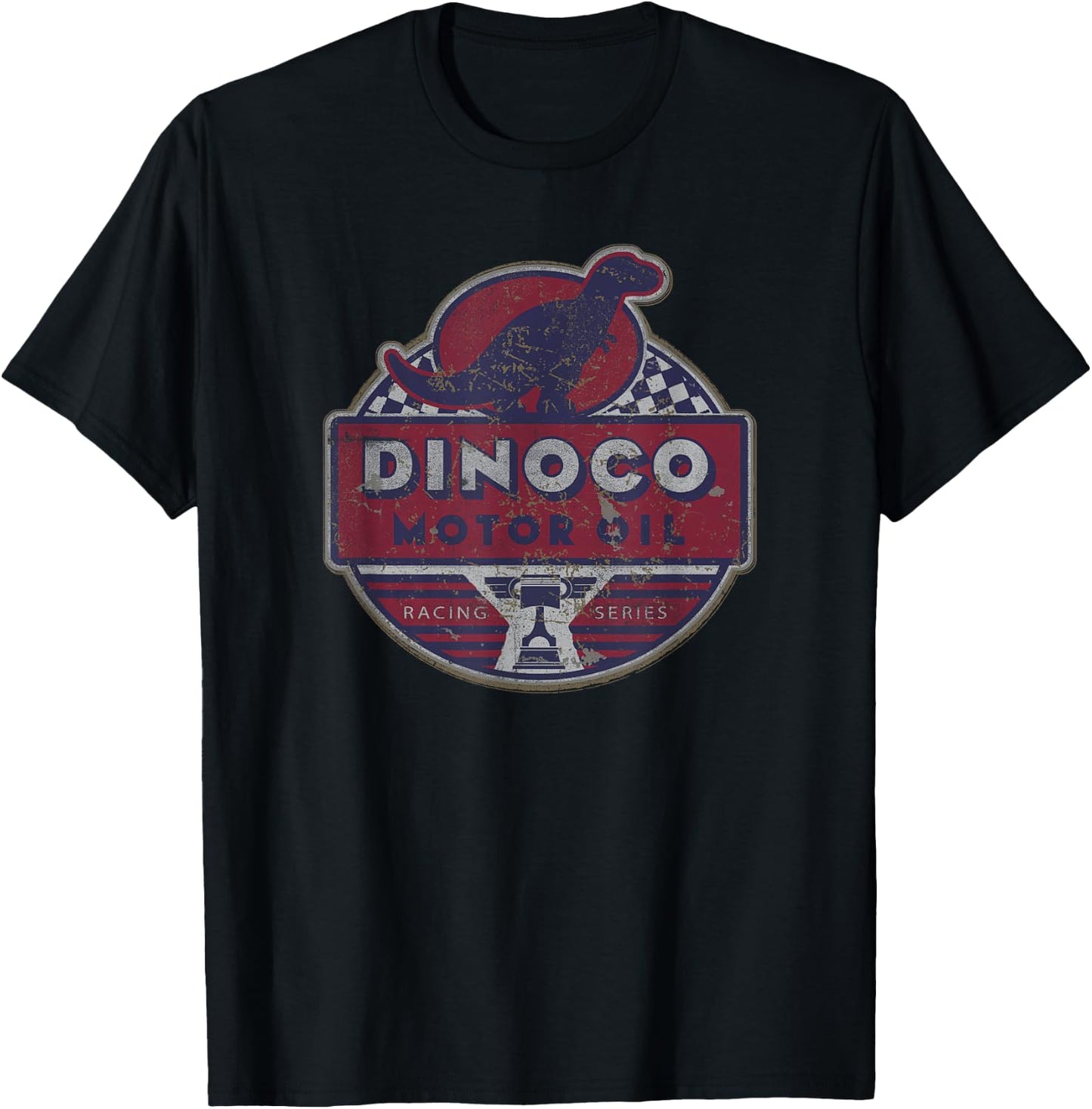 Disney Pixar Cars Dinoco Motor Oil Faded Sign T-Shirt - T-Shirt | Black