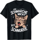 with German Text "Ich schnarche nicht ich schnurre Katzen" [German, black T-Shirt - T-Shirt | Black