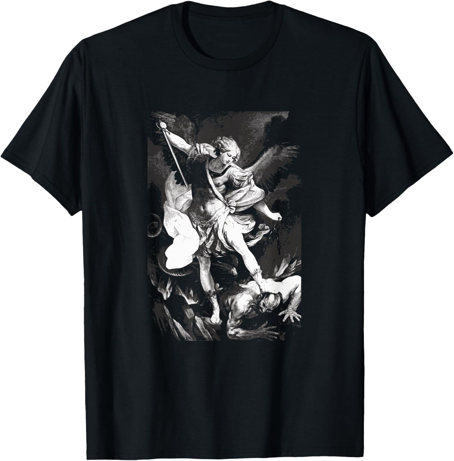 Saint Michael Archangel Angel Catholic Patron T-Shirt - T-Shirt | Black