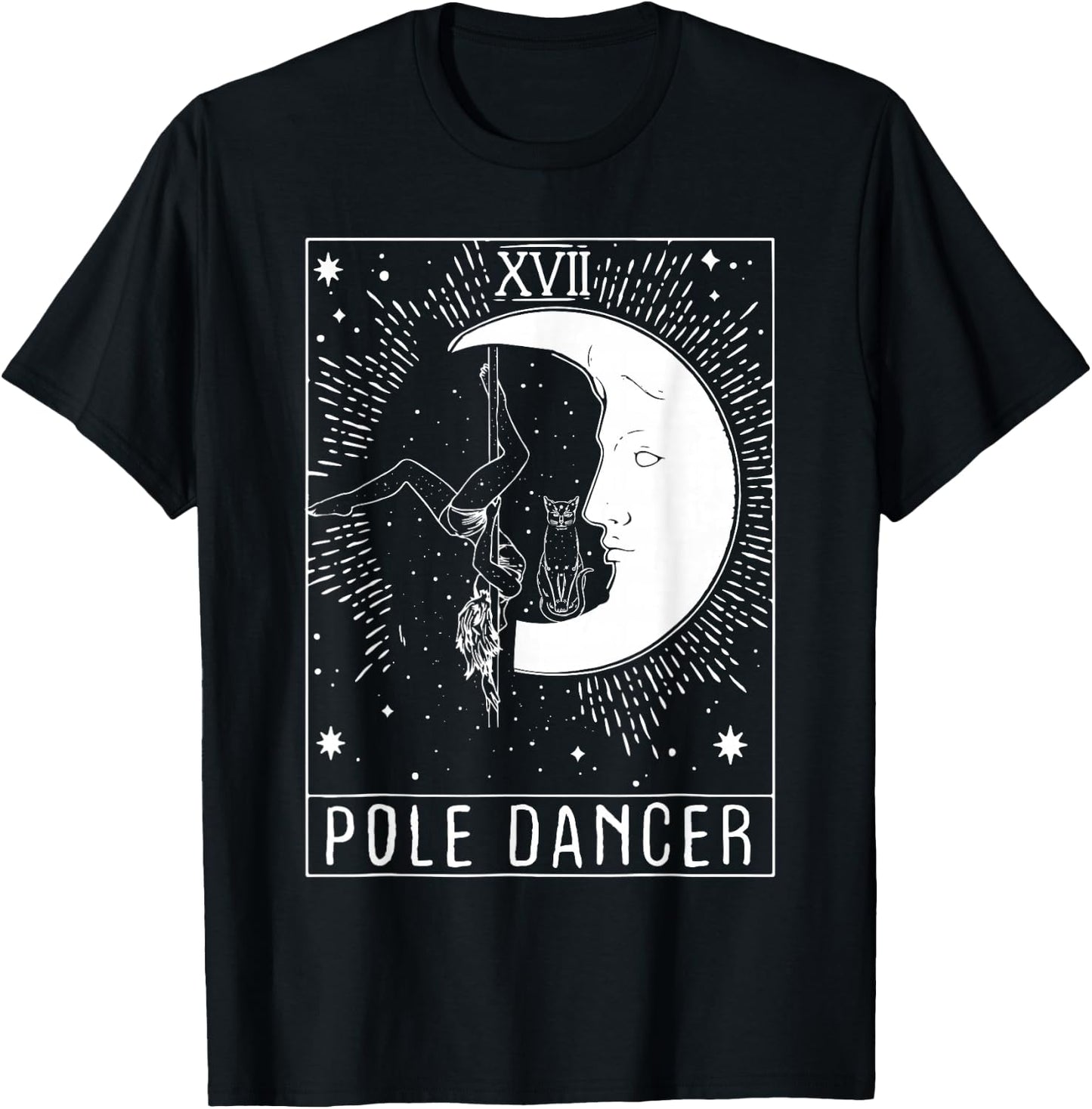 Moon Crescent Tarot Pole Dancer - Pole Dancing T-Shirt - T-Shirt | Black