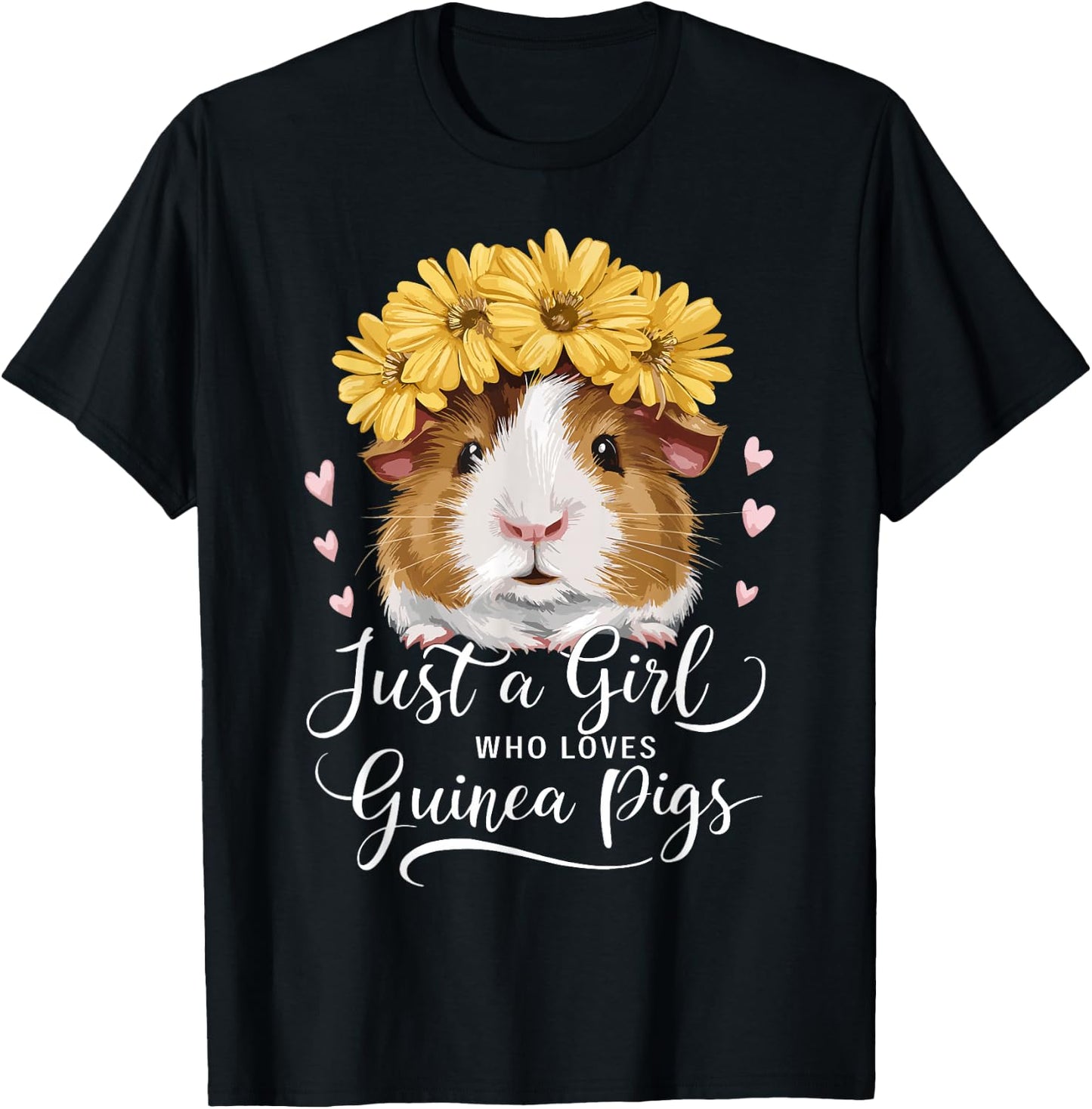 Guinea Pig Lover Funny Just A Girl Who Loves Guinea Pigs T-Shirt - T-Shirt | Black