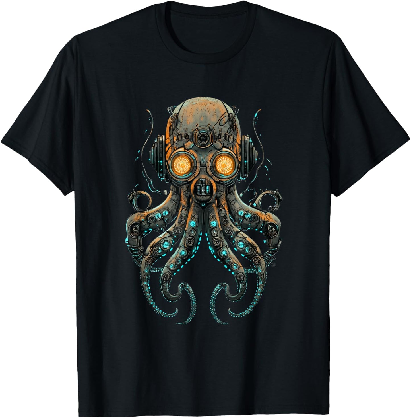 Octopus Cyborg Steampunk T-Shirt - T-Shirt | Black