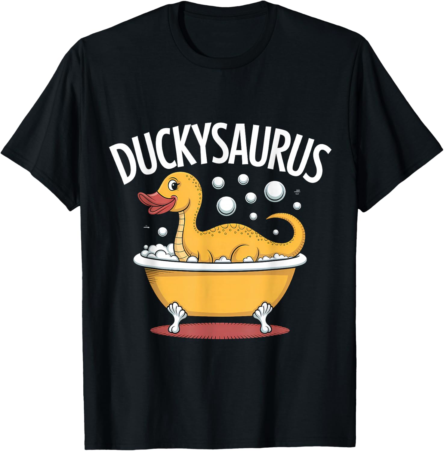 Rubber Duck T-Rex Dinosaur Dino Duckie Funny Rubber Duck T-Shirt - T-Shirt | Black