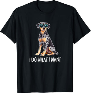 Funny Do What I Want Catahoula Leopard Dog Lover T-Shirt - T-Shirt | Black