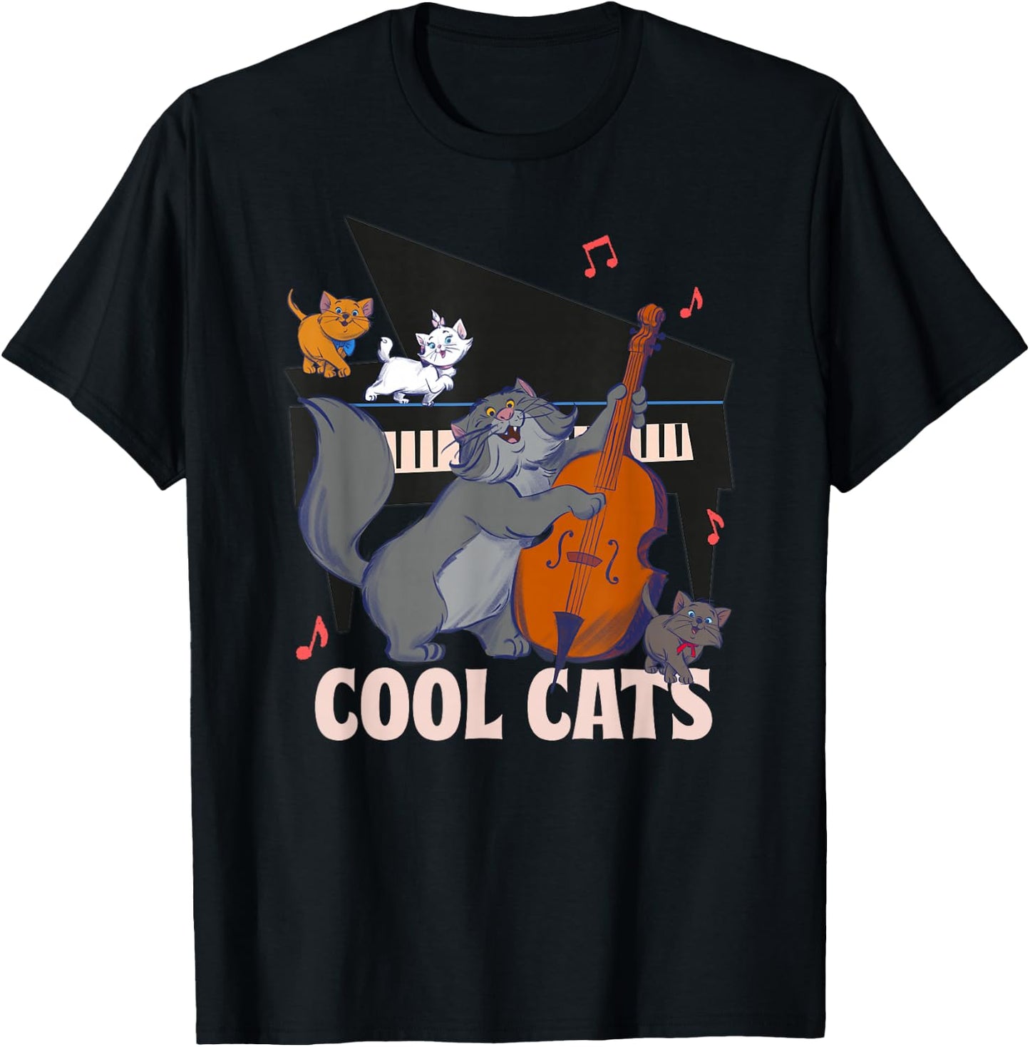Aristocats Cool Cats Cats Music , Black, S T-Shirt - T-Shirt | Black