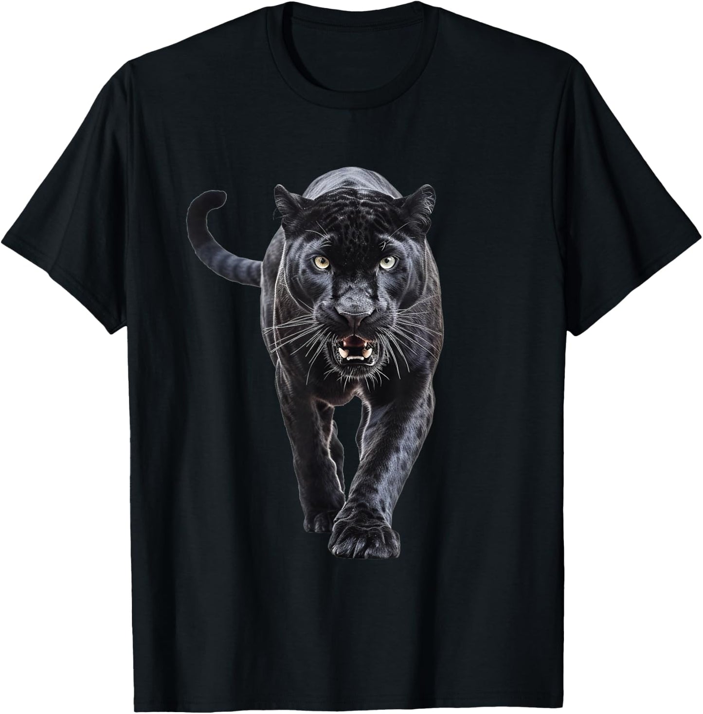 Black Panther Walking for Lovers Animal Leopard & Jaguar T-Shirt - T-Shirt | Black