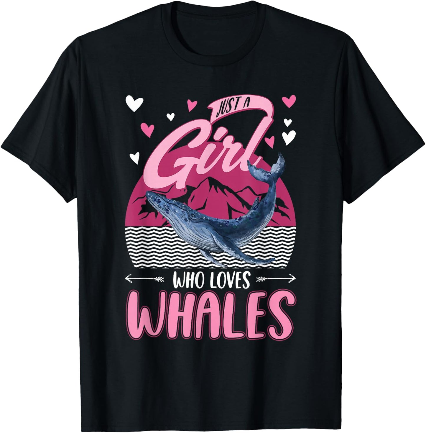 Whale Girl Humpback Whale Blue Whale T-Shirt - T-Shirt | Black