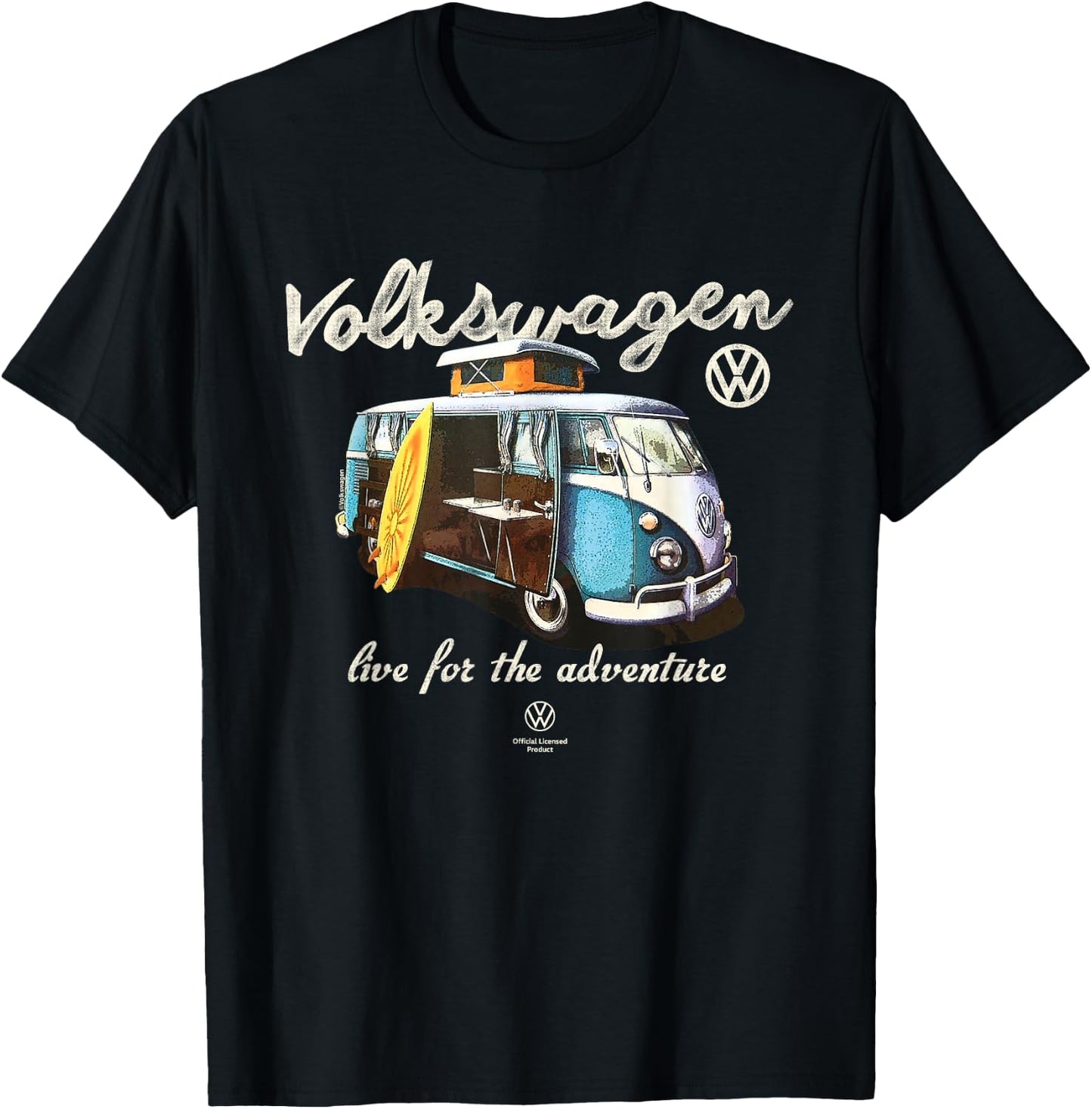 Type 2 T1 Campervan Live For The Adventure Father's Day T-Shirt - T-Shirt | Black