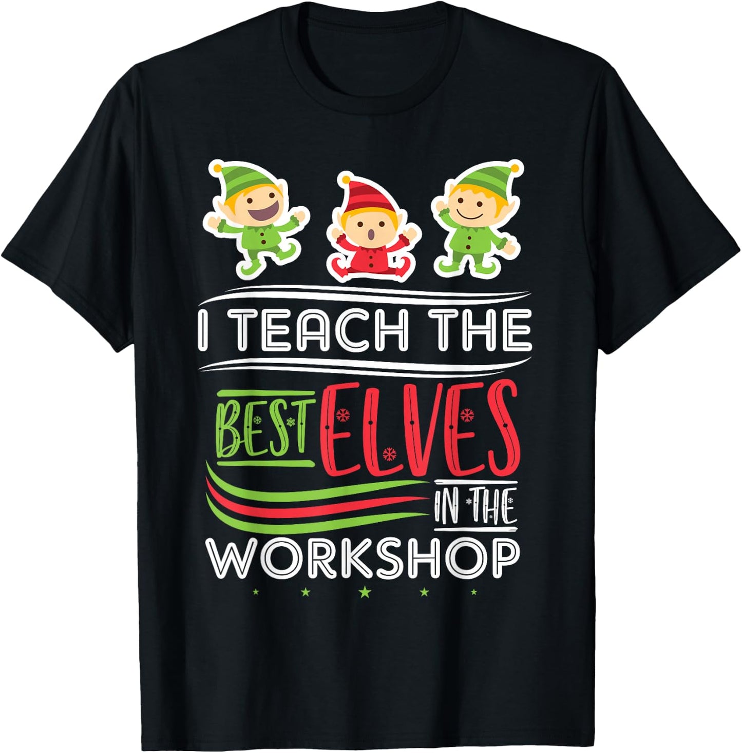 Christmas Teacher Elf T-Shirt - T-Shirt | Black